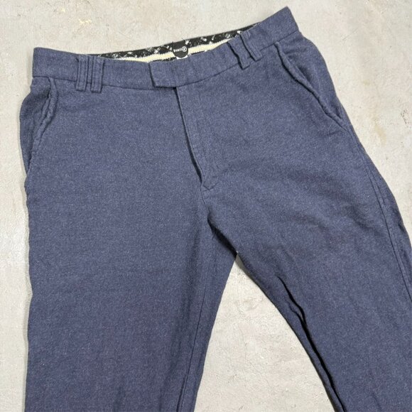 Bustle Clothing Flannel Pants Cotton Trousers Made in Canada Blue W30xL32 - Picture 3 of 7